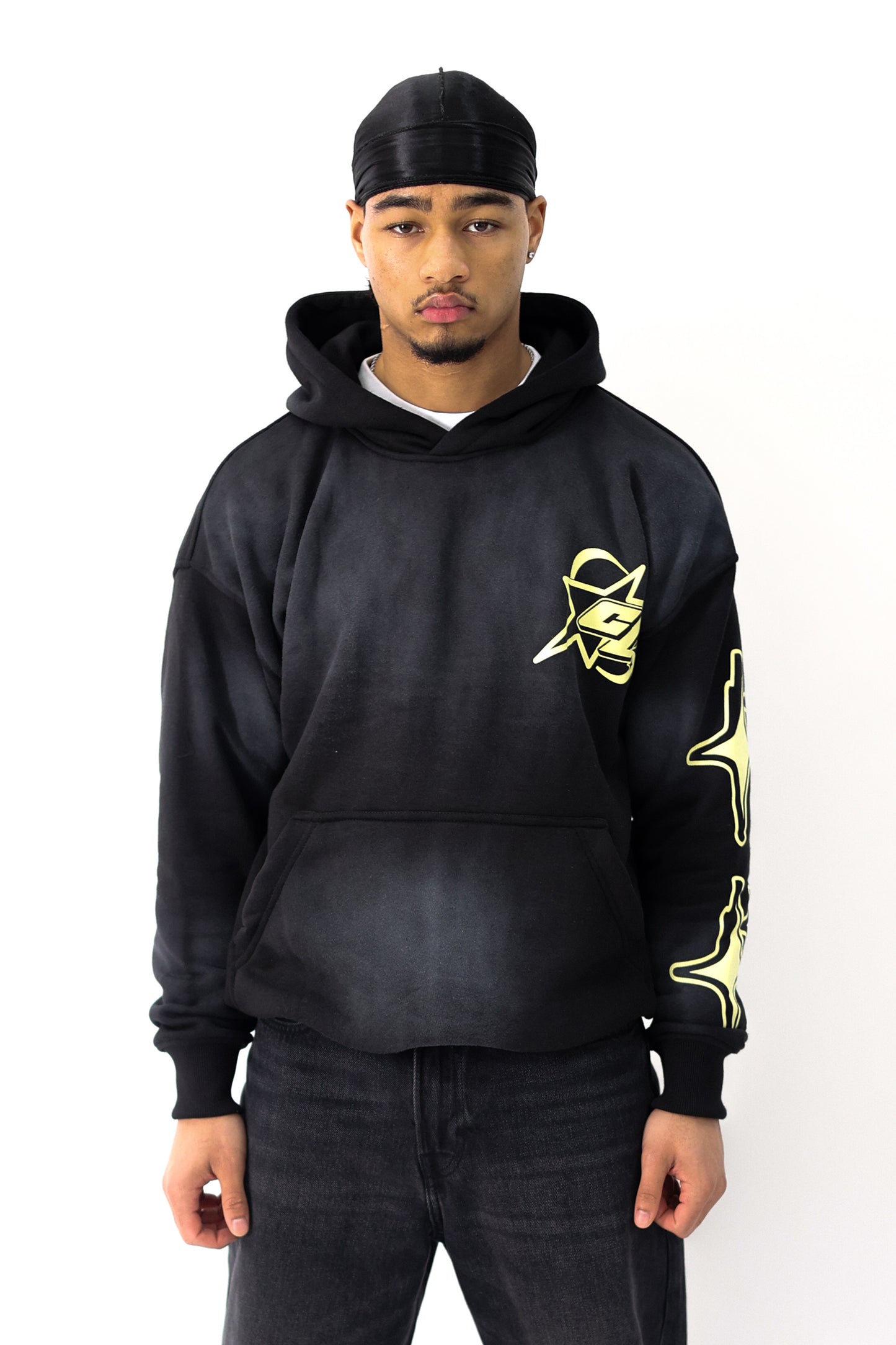 TTR WASHED HOODIE - BLACK