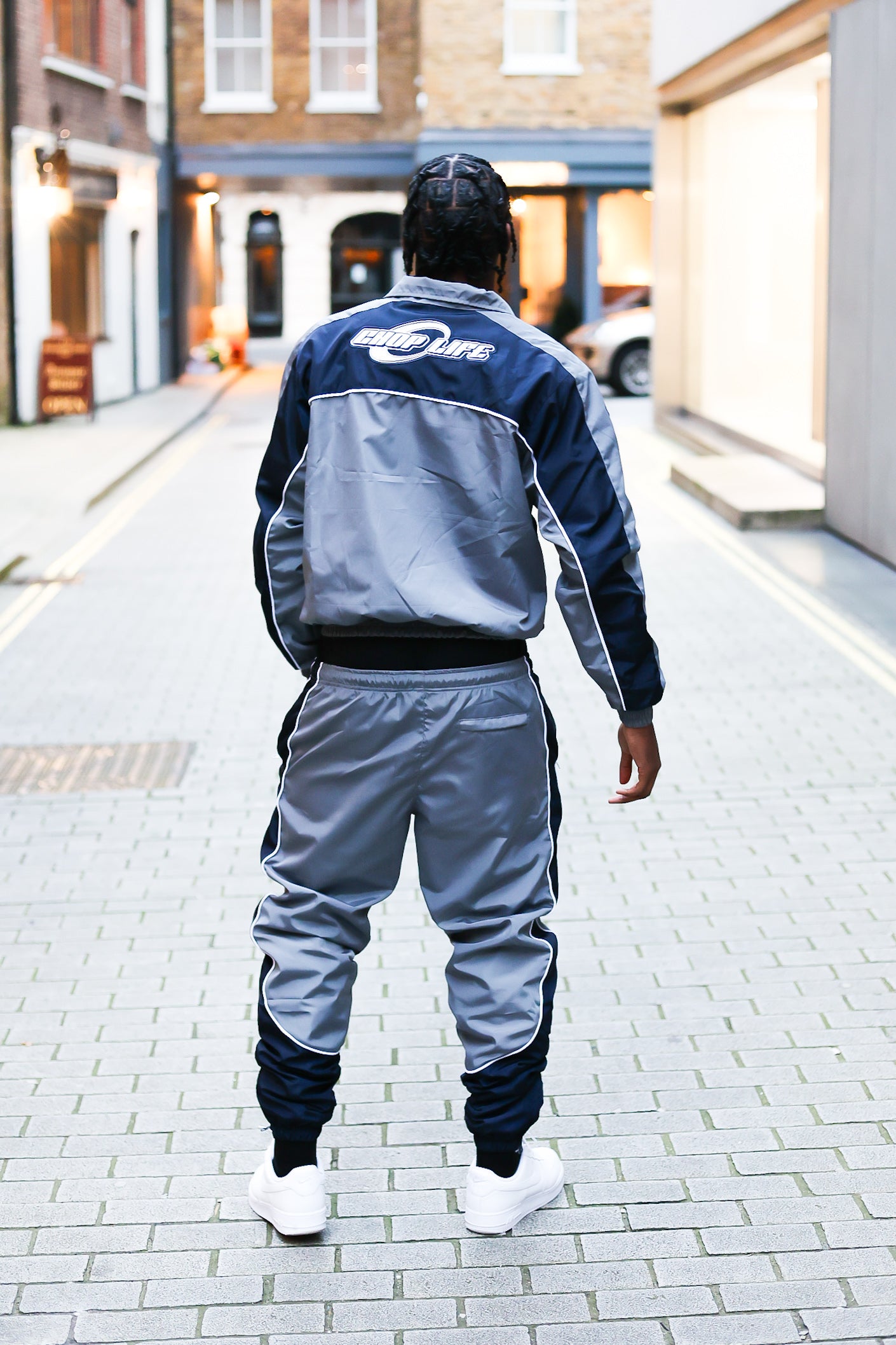 SHELL TRACKSUIT - GREY/NAVY