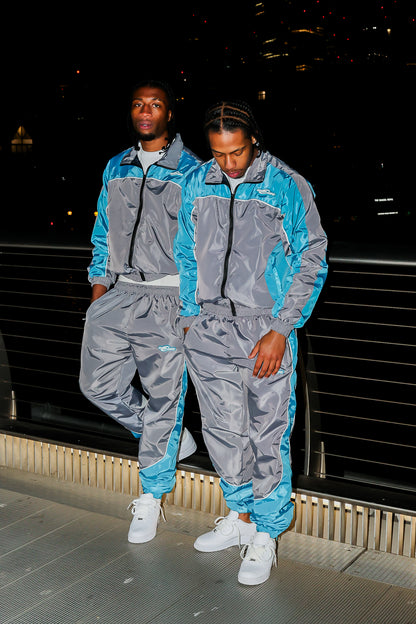 SHELL TRACKSUIT - GREY/AQUA