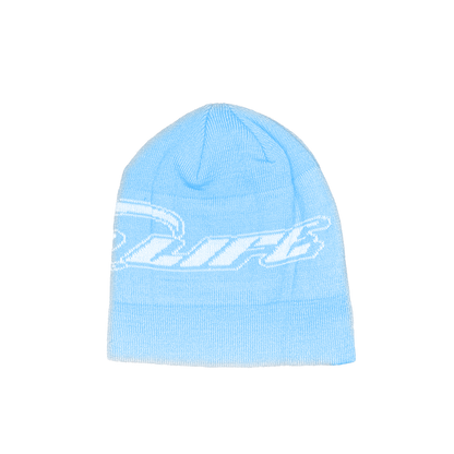 RACER KNITTED BEANIE HAT - BABY BLUE