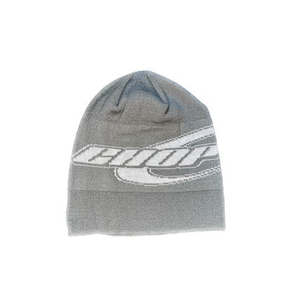 RACER KNITTED BEANIE HAT - GREY