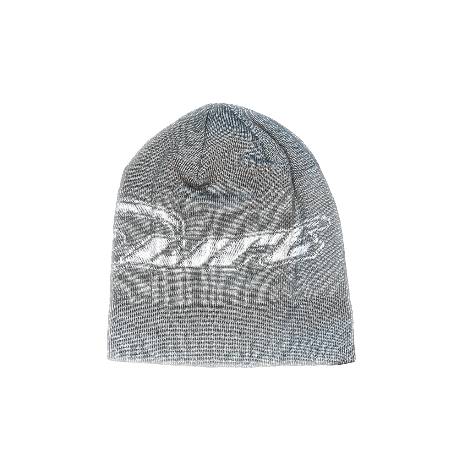 RACER KNITTED BEANIE HAT - GREY