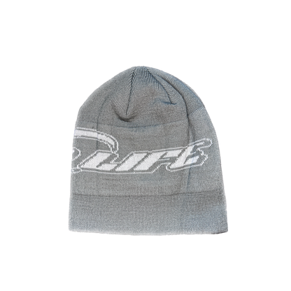 RACER KNITTED BEANIE HAT - GREY